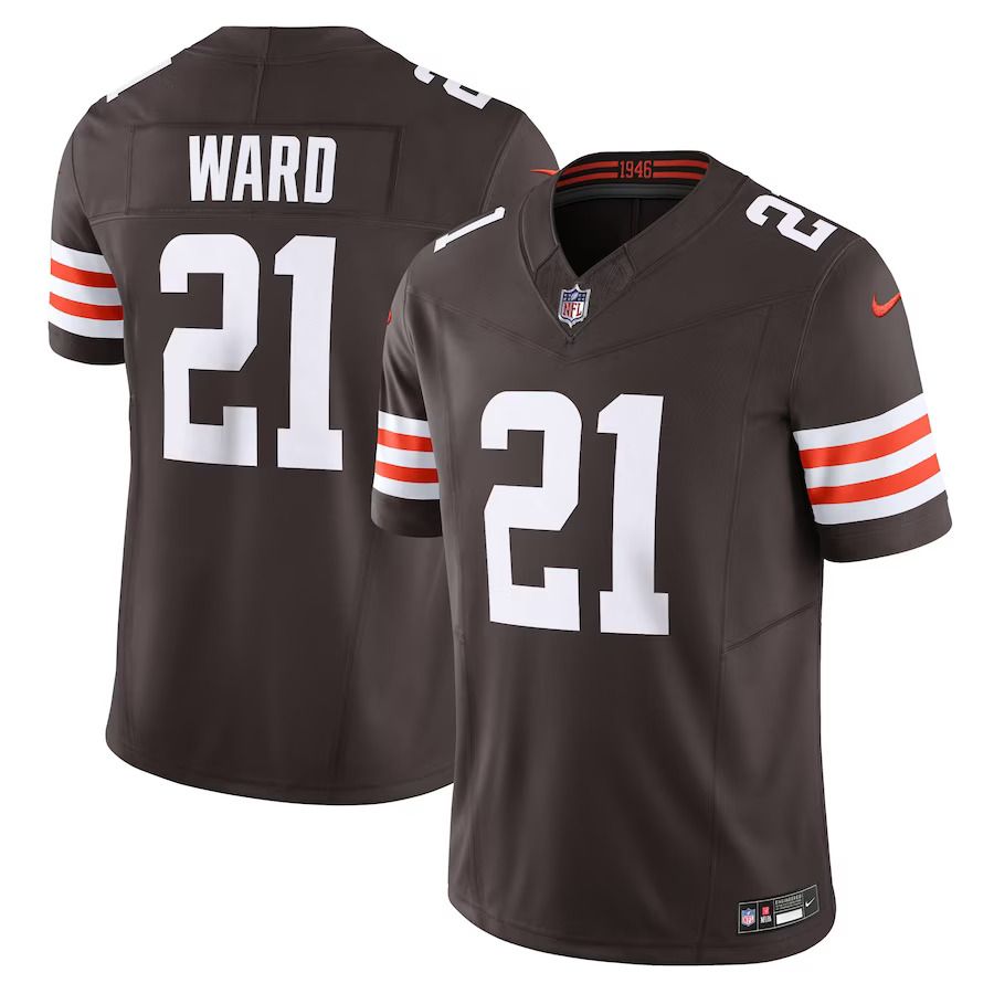 Men Cleveland Browns #21 Denzel Ward Nike Brown Vapor F.U.S.E. Limited NFL Jersey